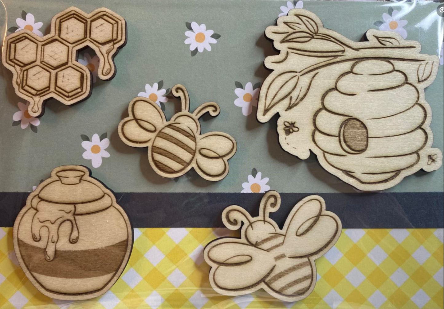 Wooden Glue-on: Bee Set