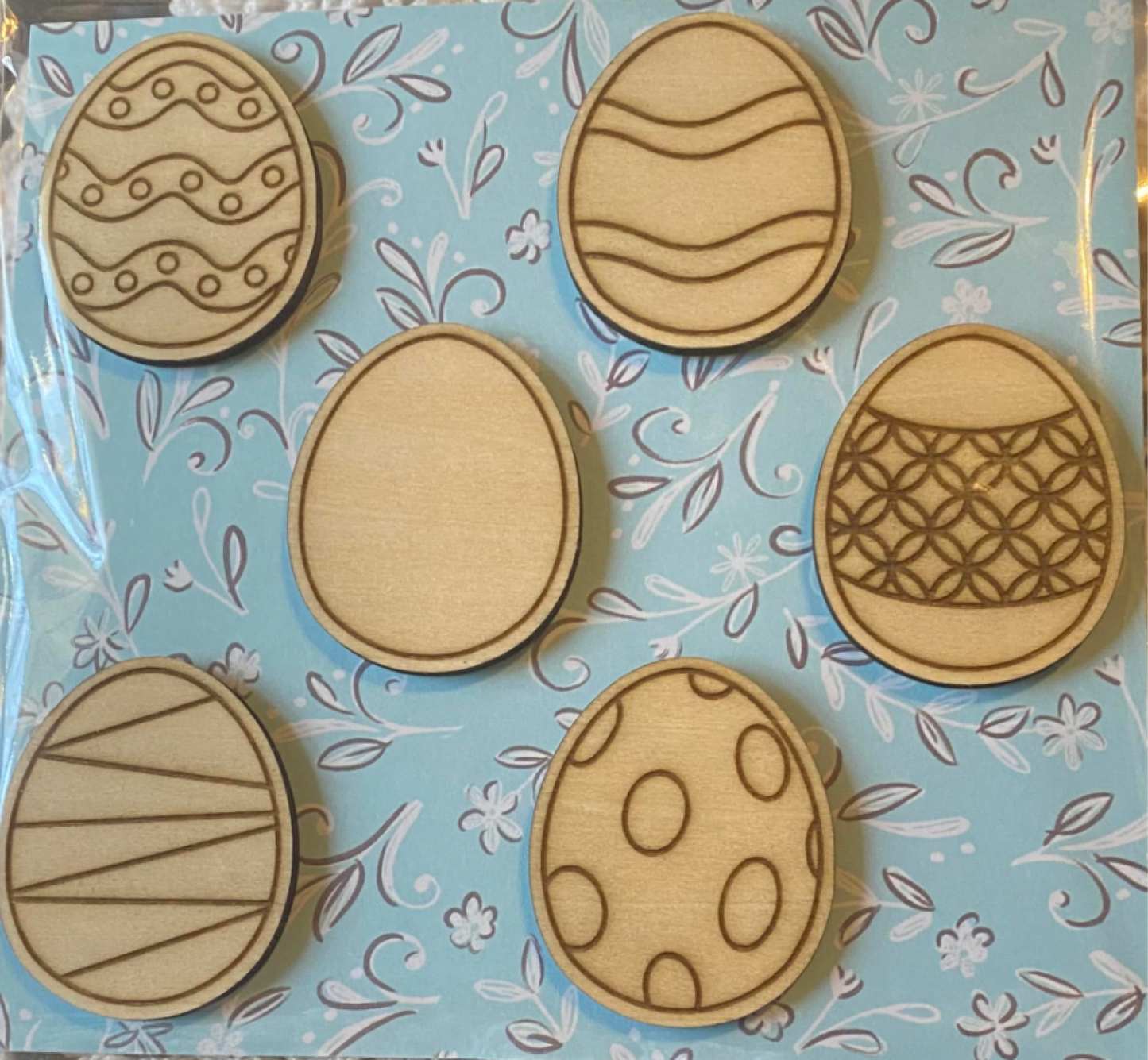 Wooden Glue-on: Half Dozen of Easter Eggs Set