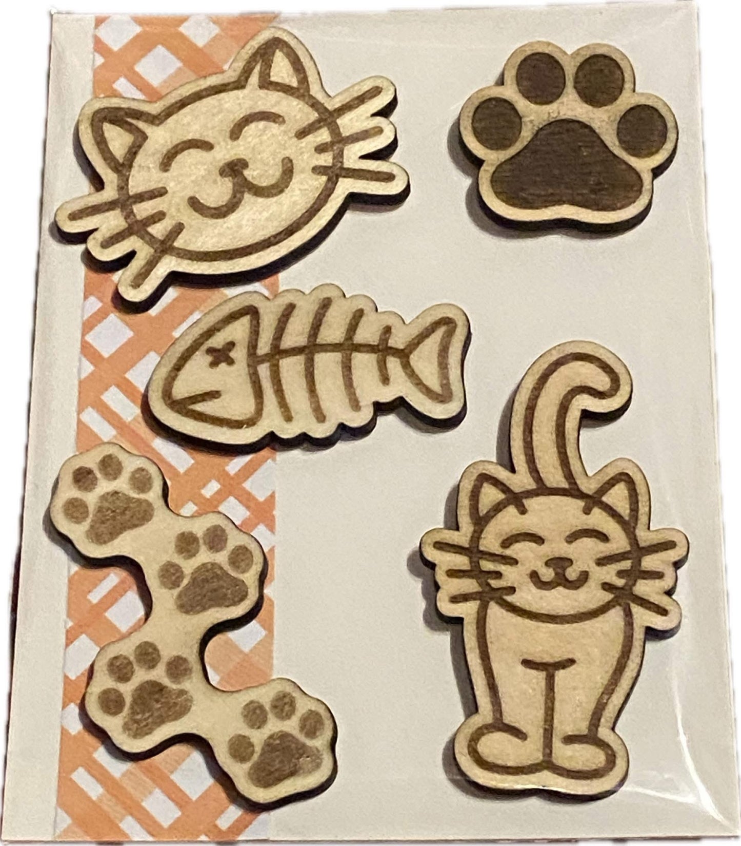 Wooden Glue-on: Cat Pet Pack