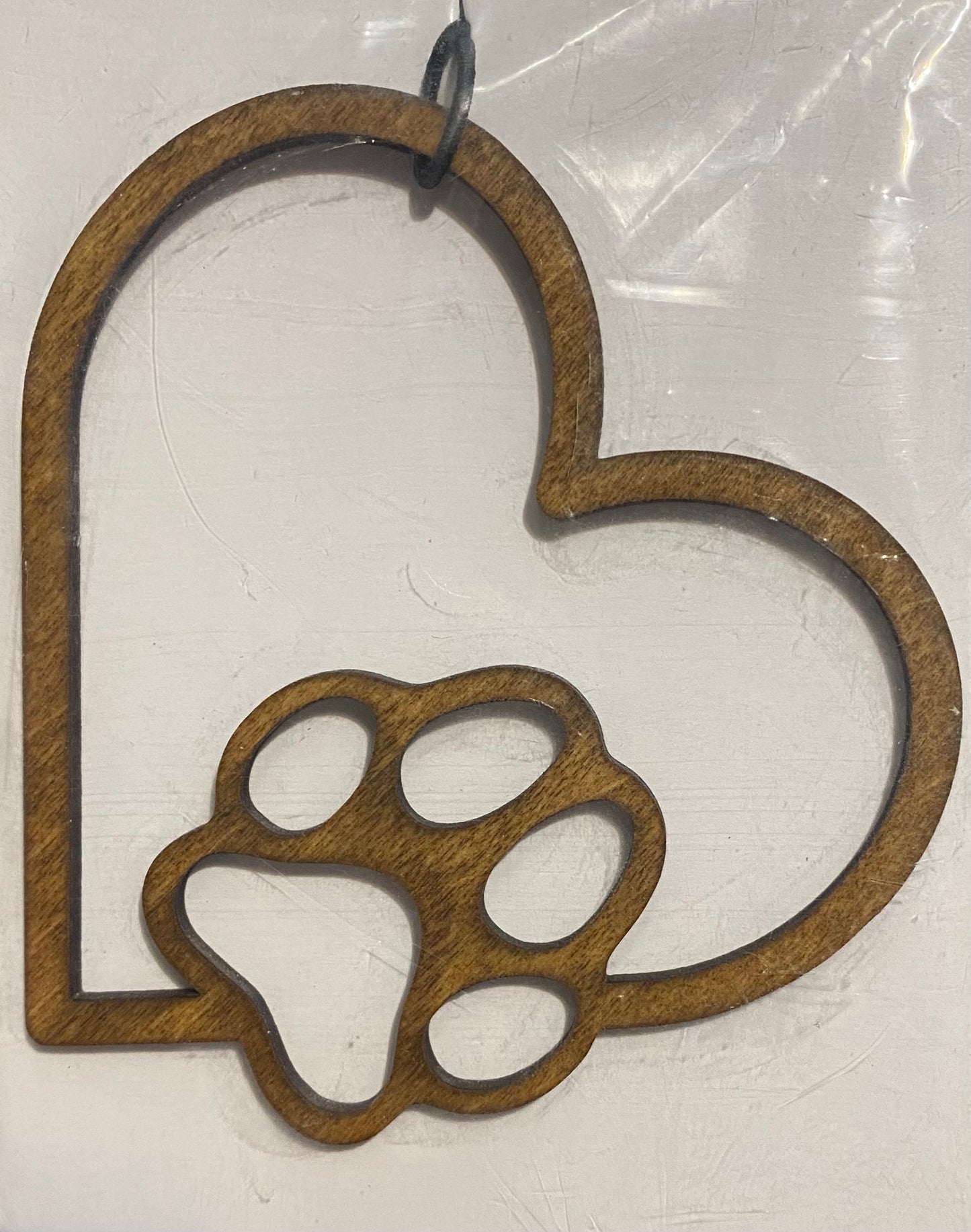 Dangler: Large Heart with Pet Paw