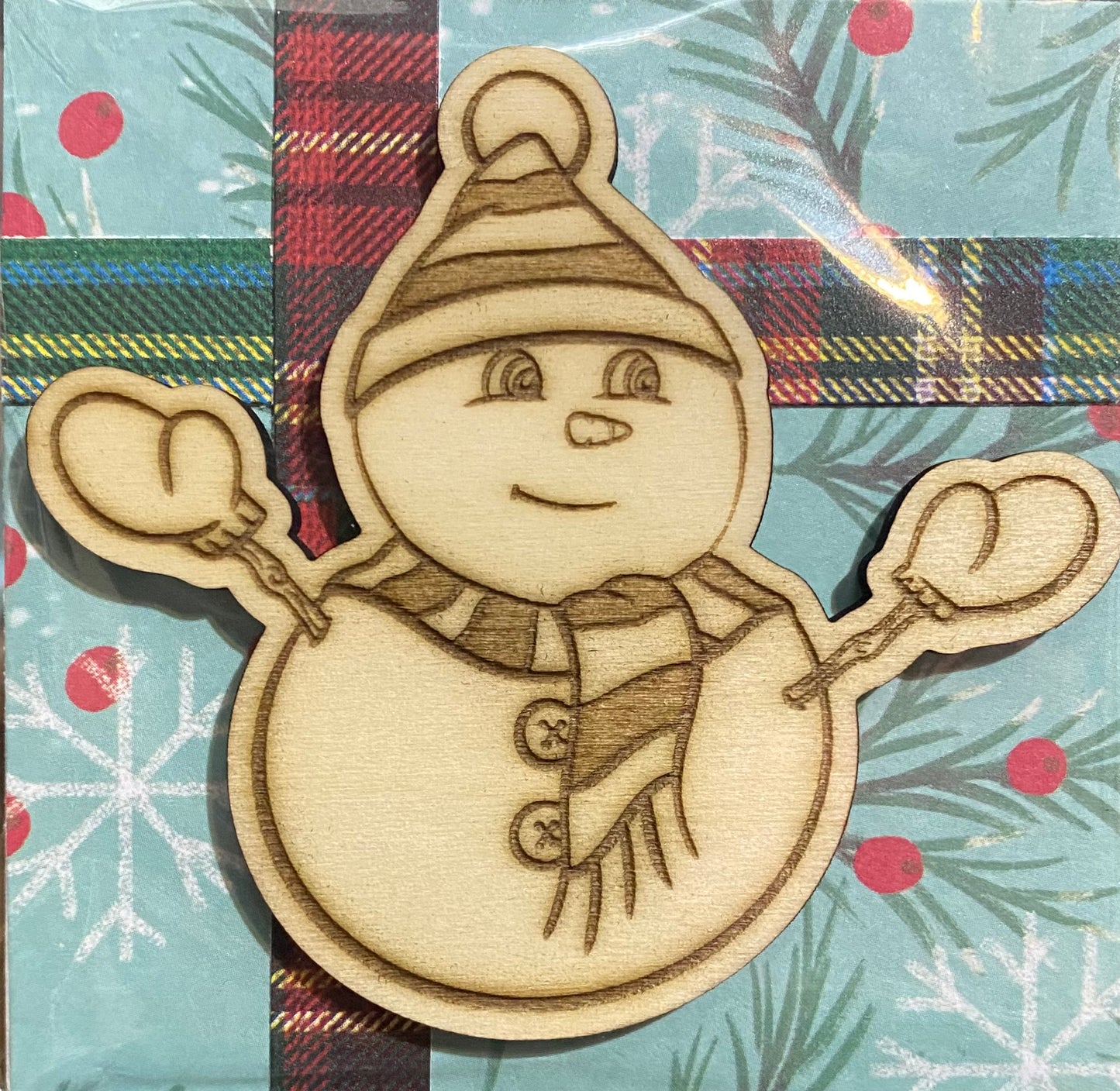Wooden Glue-on / Dangler: Christmas Snowman Ornament