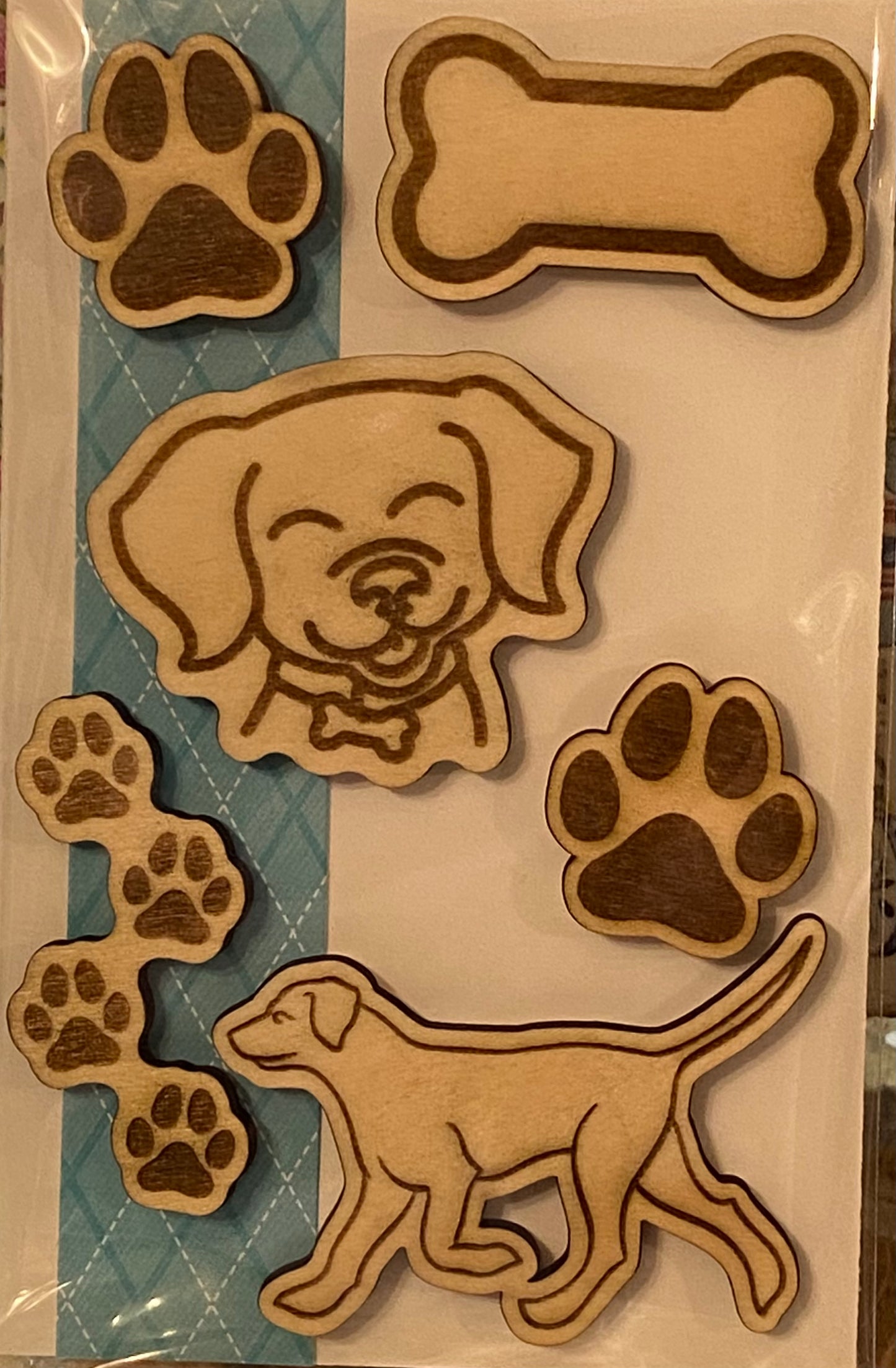Wooden Glue-on: Dog Pet Set