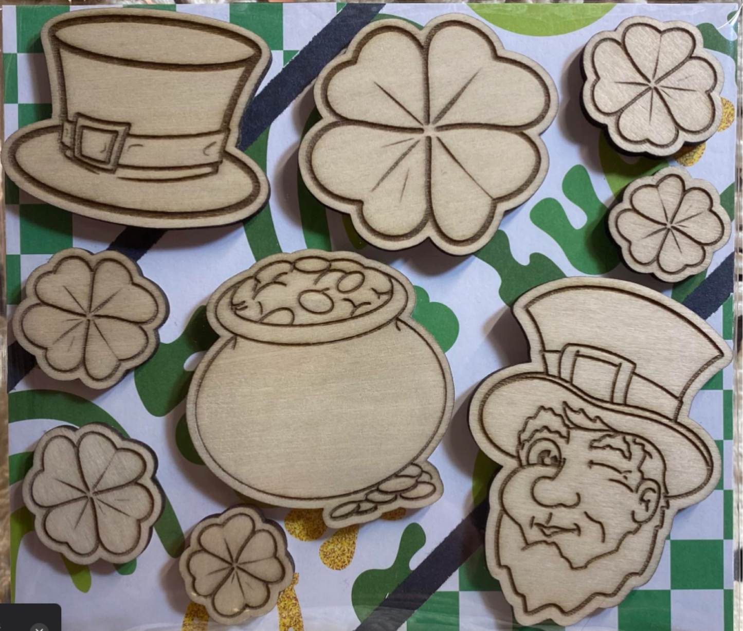 Wooden Glue-on: St. Patrick's Day Pack