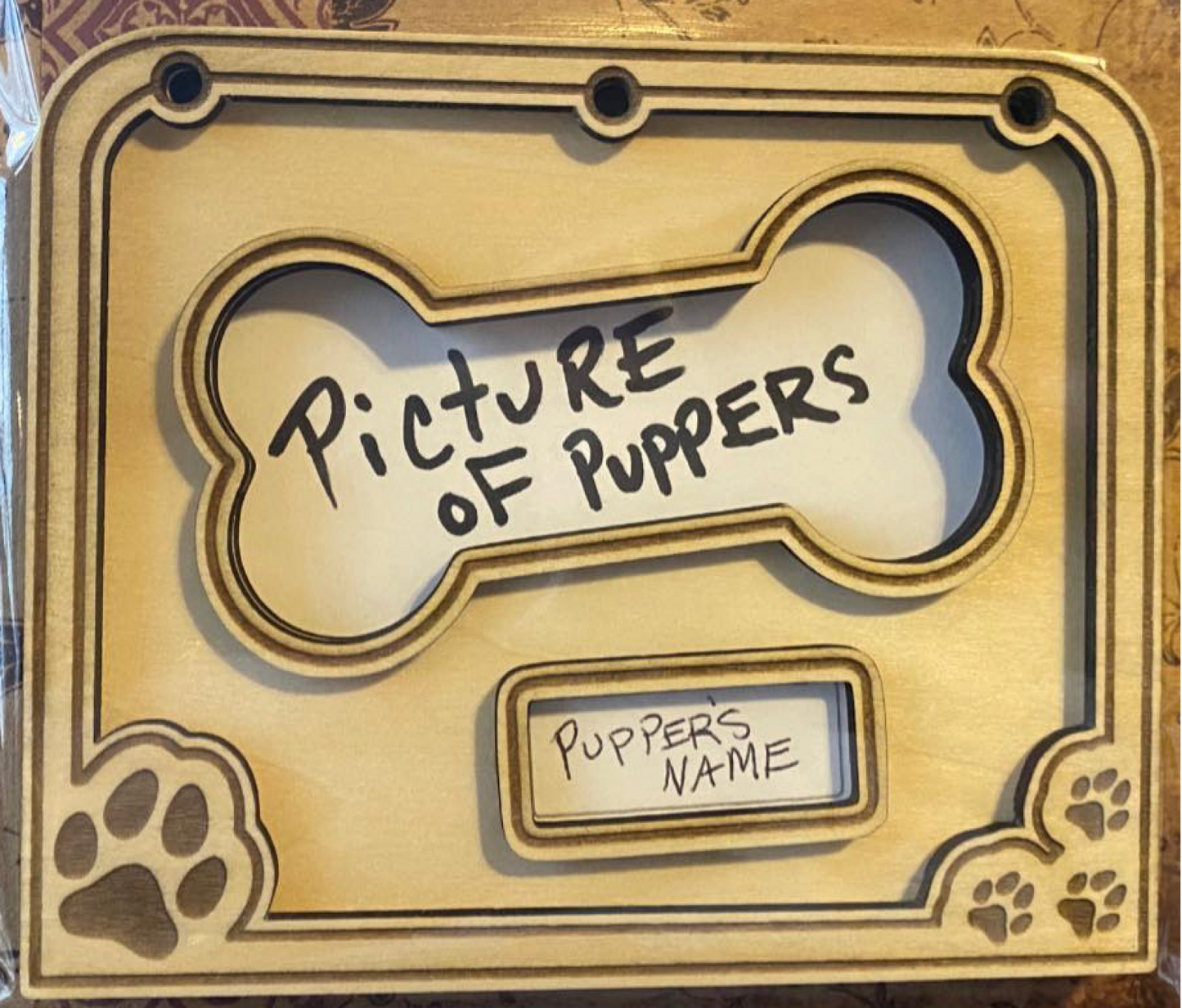 Flip Journal: Dog Bone; Puppy Paws Name Window