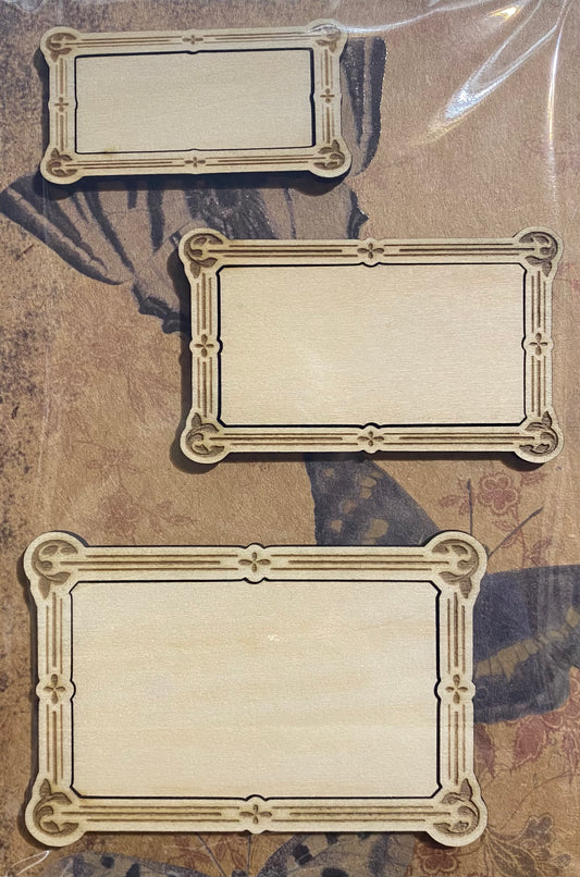 Name Plate / Book Plate: Set of 3 with Line Frames