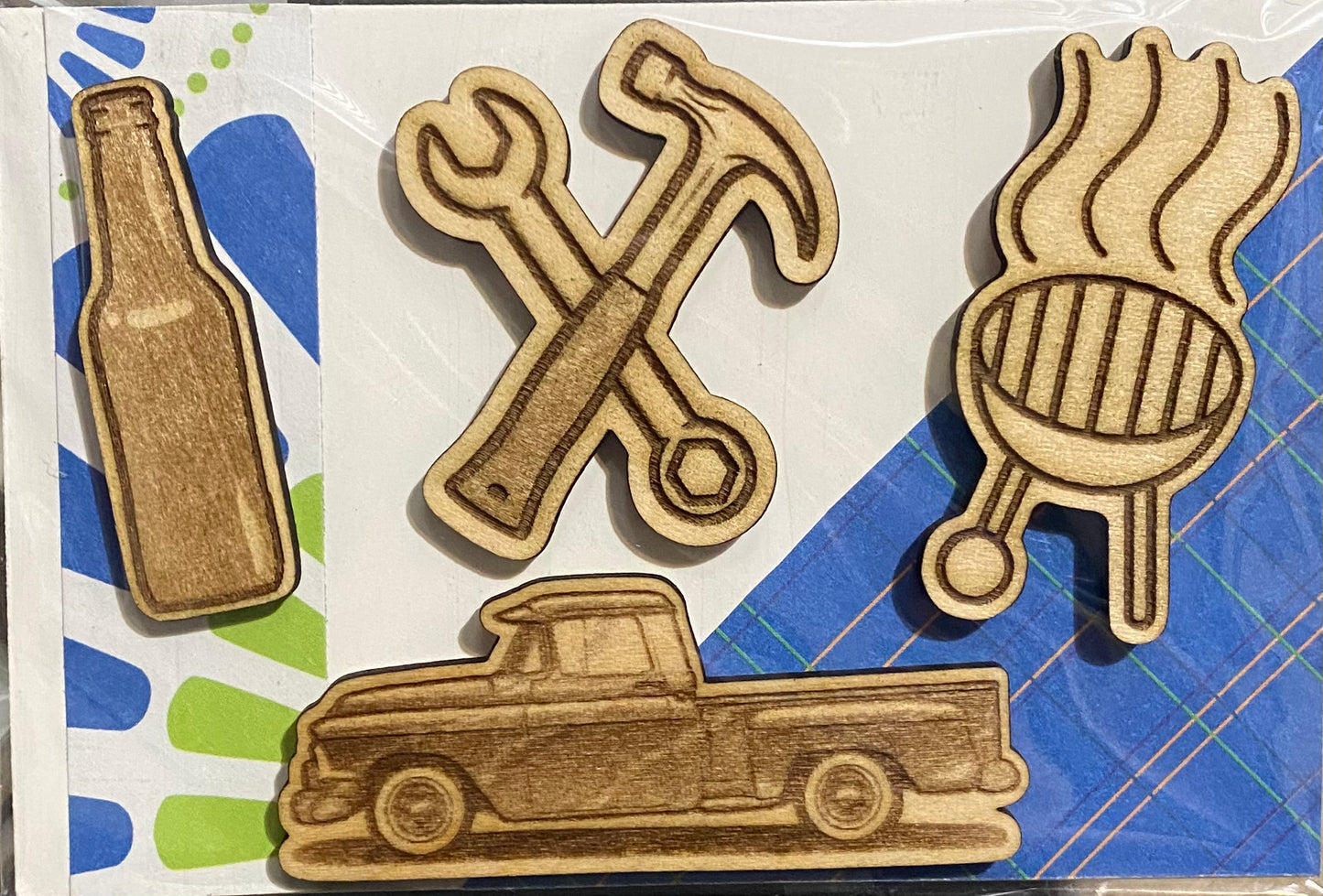 Wooden Glue-on: Bar-B-Q Set