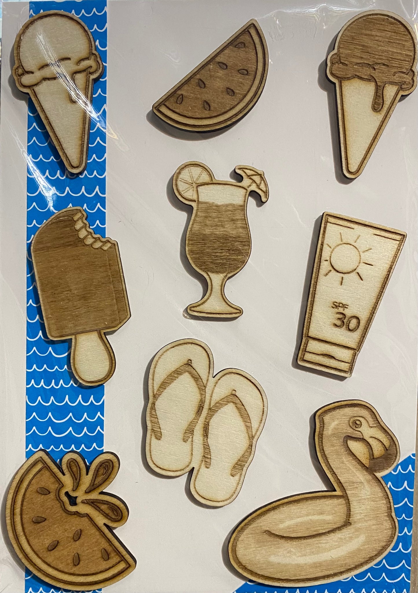 Wooden Glue-on: Summer Time _ Fun Time Set