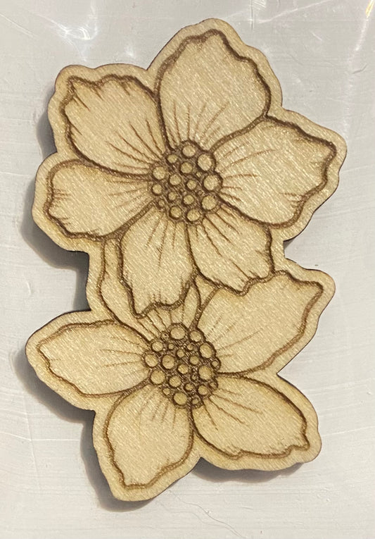 Wooden Glue-on: Single Flower