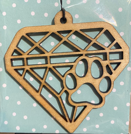 Dangler: Diamond with a Paw Print