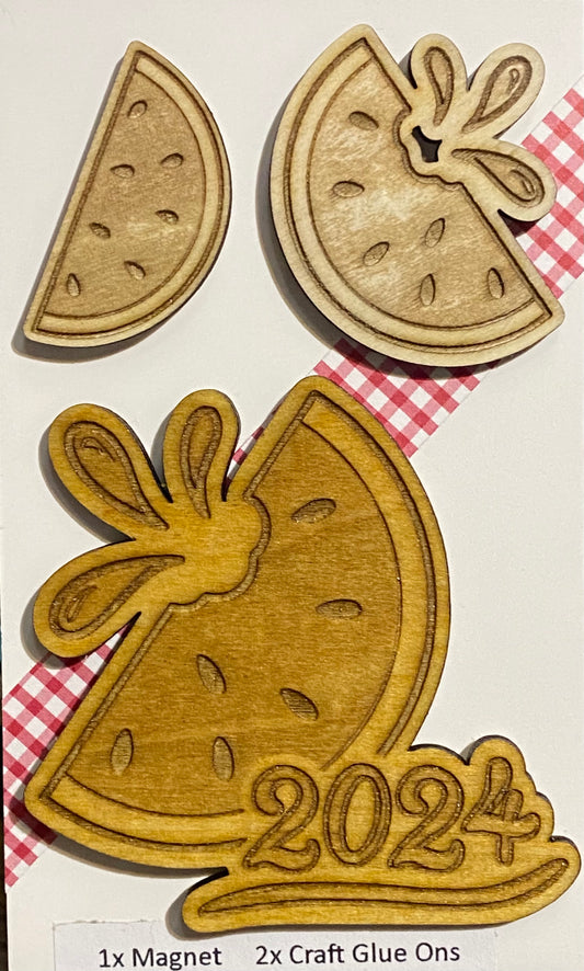 Magnet / Wooden Glue-ons: Watermelon
