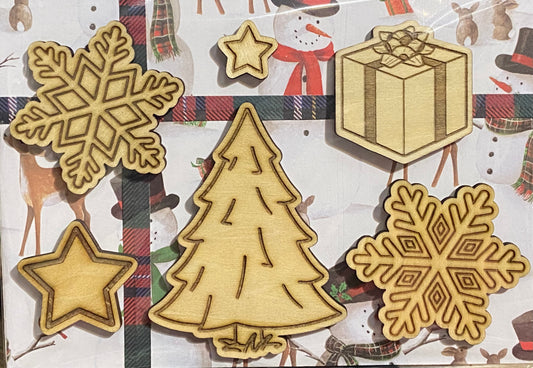 Wooden Glue-on: Christmas Tree Pack