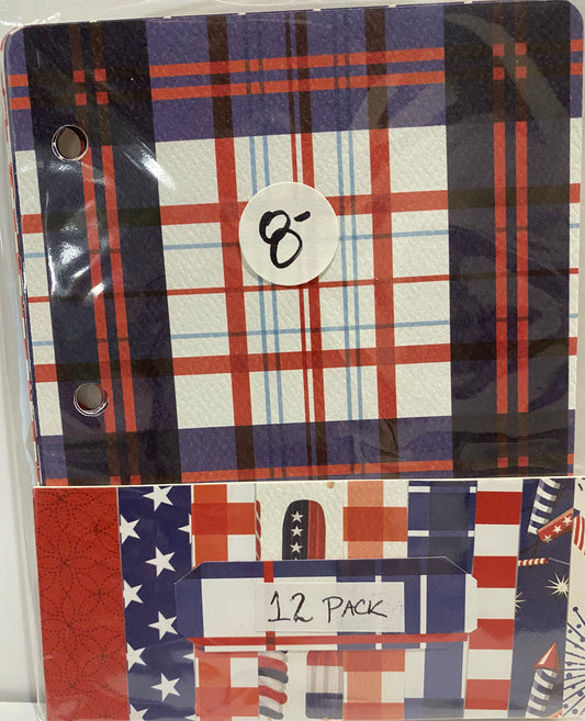 Flip Journal: Smooth RED, WHITE & BLUE PAPER ONLY (Medium)