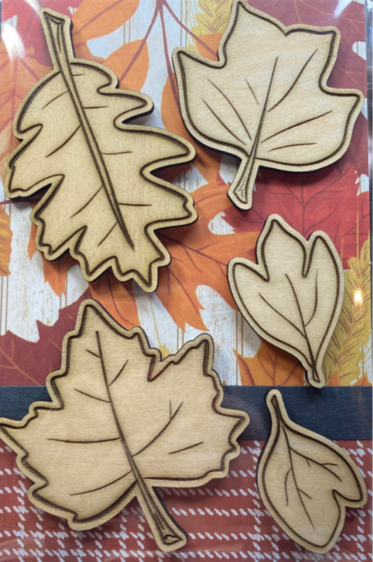 Wooden Glue-on: Leave Set