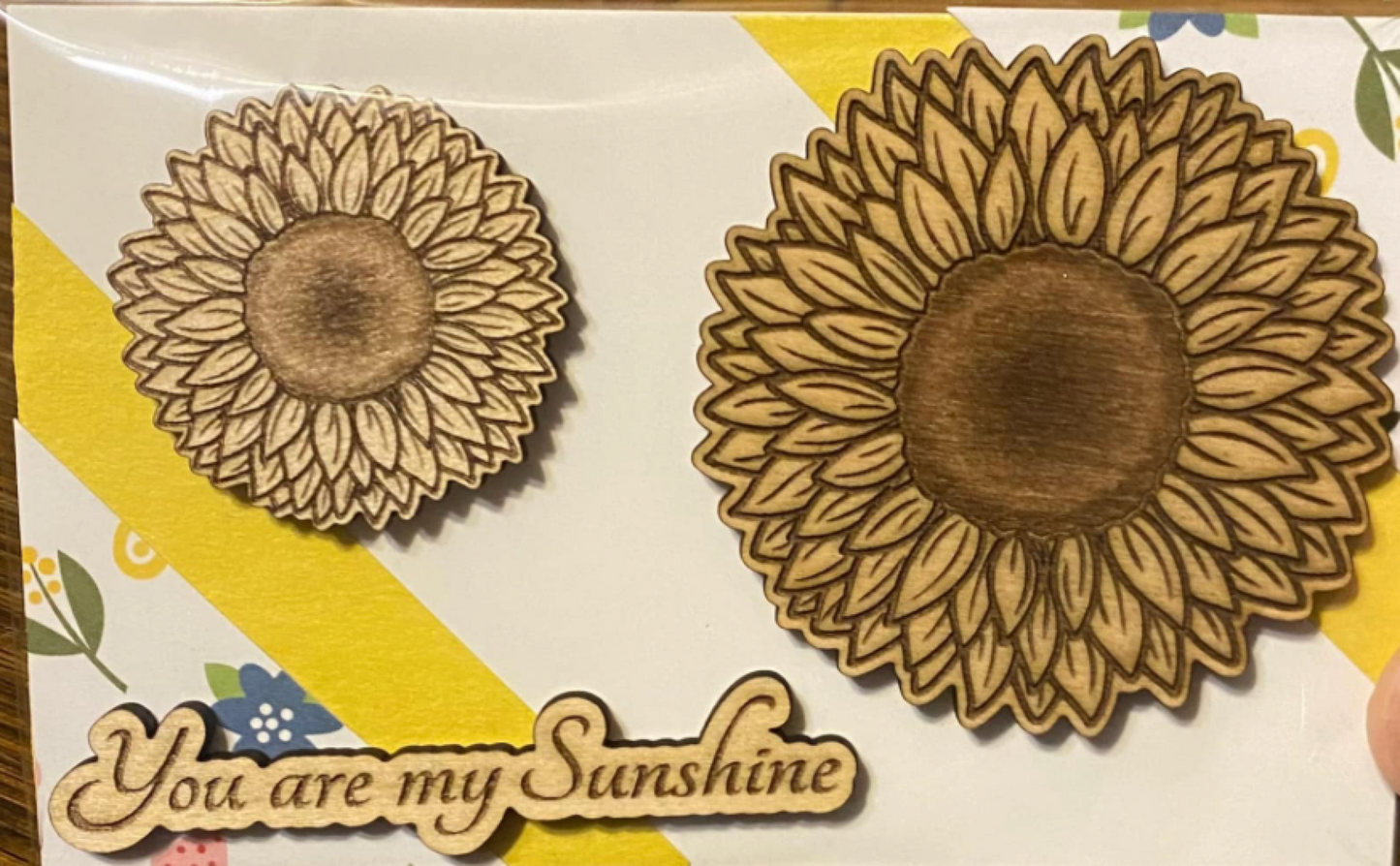 Wooden Glue-on: You are my Sunshine Sunflower Set